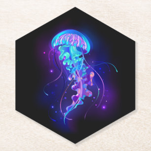Dessous-de-verre En Papier Jellyfish éclatante couleur