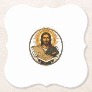 Dessous-de-verre En Papier Jésus Trompé Par Une Boîte De Pizza Vide Humour De