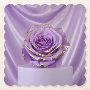 Dessous-de-verre En Papier Jeu de Dessous de verre de Lavande Rose doré