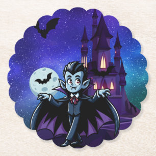 Dessous-de-verre En Papier Joli vampire fantaisiste d'Halloween
