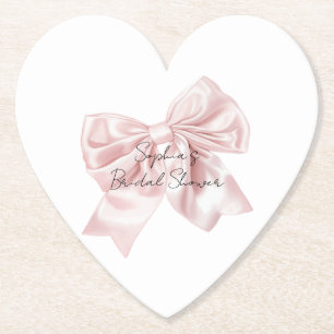 Dessous-de-verre En Papier Jolie Mariage au Ruban Rose
