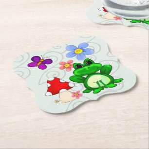 Dessous-de-verre En Papier Joyeuse Grenouille Au Printemps FANCY