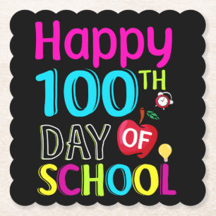 Dessous-de-verre En Papier Joyeux 100ème jour d'école