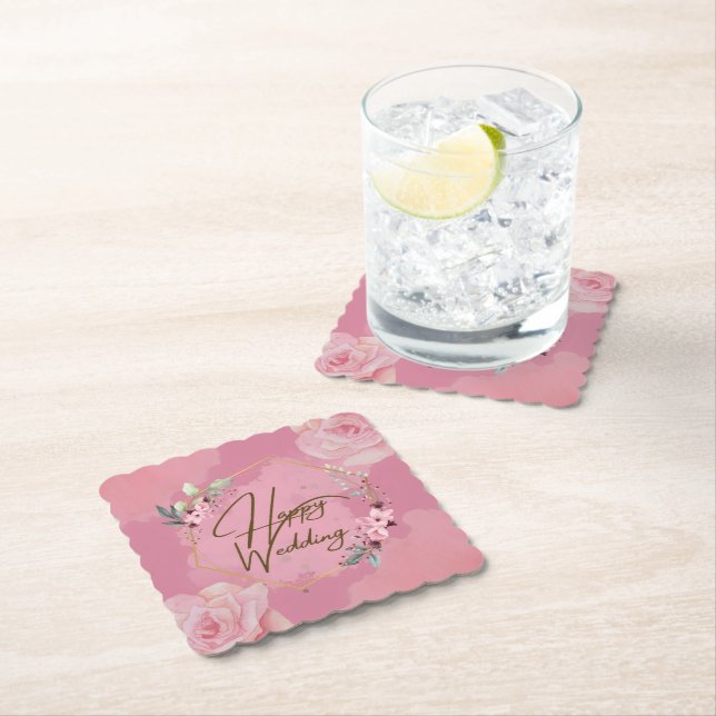 Dessous-de-verre En Papier Joyeux Dessous de verre Mariage (En situation)