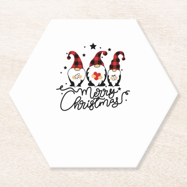 Dessous-de-verre En Papier joyeux gnomes de noël (Devant)