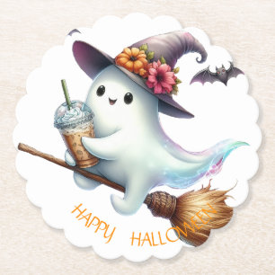 Dessous-de-verre En Papier Joyeux Halloween effrayant