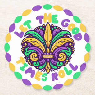 Dessous-de-verre En Papier Joyeux Mardi Gras fleur de lis