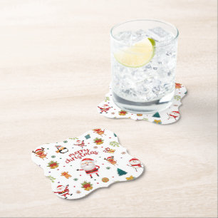 Dessous-de-verre En Papier Joyeux Motif de Noël
