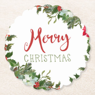 Dessous-de-verre En Papier Joyeux Noël de verdure