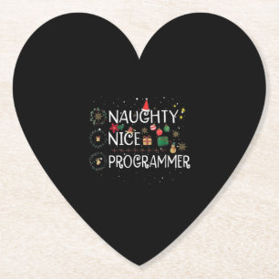 Dessous-de-verre En Papier Joyeux Noël Naughty Nice Programmer
