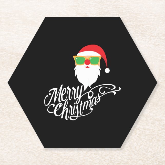 Dessous-de-verre En Papier Joyeux Noël Père Noël (Devant)