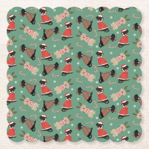 Dessous-de-verre En Papier Joyeux Pawlidays Labrador Retriever Dogs