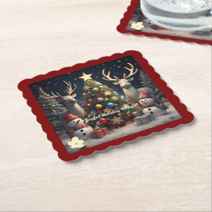 Dessous-de-verre En Papier "Joyeux voeux de Noël"