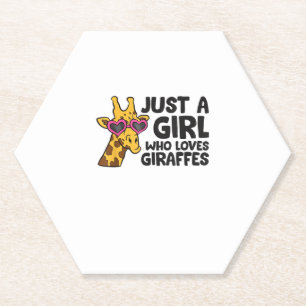 Dessous-de-verre En Papier Juste une fille qui aime les girafes _3