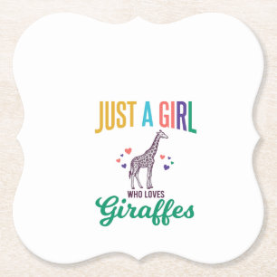 Dessous-de-verre En Papier Juste une fille qui aime les girafes vintage vecte