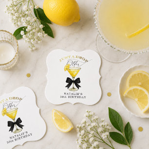 Dessous-de-verre En Papier Juste une goutte Older Lemon Drop Noir Ruban Anniv