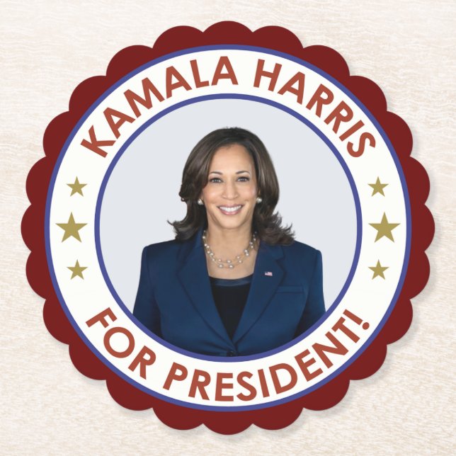 DESSOUS-DE-VERRE EN PAPIER KAMALA HARRIS PRÉSIDENTE ! (Devant)