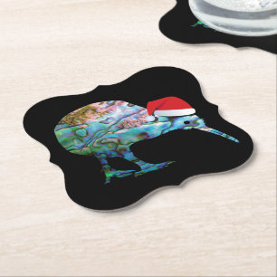 DESSOUS-DE-VERRE EN PAPIER KIWI XMAS PAUA