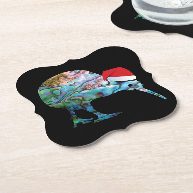 DESSOUS-DE-VERRE EN PAPIER KIWI XMAS PAUA (Incliné)
