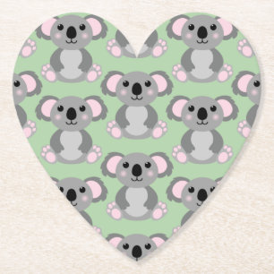 Dessous-de-verre En Papier Koala Bear Baby shower vert genre neutre