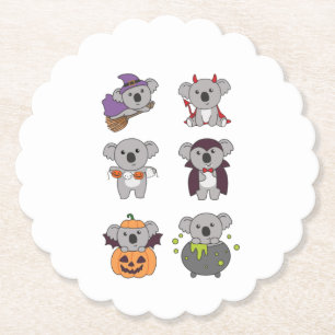 Dessous-de-verre En Papier Koala Halloween Witch Diable Citrouille Vampire