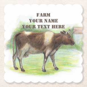 Dessous-de-verre En Papier La ferme à la vache