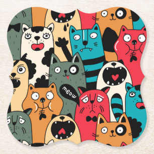 Dessous-de-verre En Papier La foule des chats