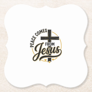 Dessous-de-verre En Papier La paix vient de Jésus-Christ Croix chrétienne T-s