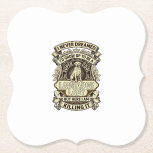 Dessous-de-verre En Papier Labrador Lady Dog Crown Shield_1