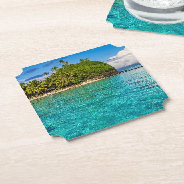 Dessous-de-verre En Papier Lagon de Bora Bora (Incliné)
