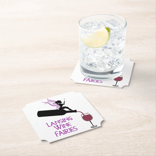 Dessous-de-verre En Papier Lansing Wine Fairies (En situation)