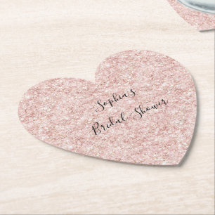 Dessous-de-verre En Papier Lavande Rose Pailleté Brillant Mariage
