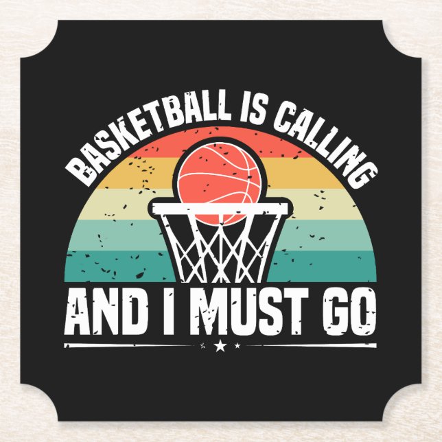 Dessous-de-verre En Papier Le basket-ball est en appel et je dois y aller (Devant)