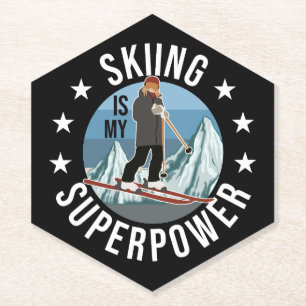 Dessous-de-verre En Papier Le Ski Est Ma Superpuissance