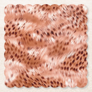 Dessous-de-verre En Papier Léopard rose rose
