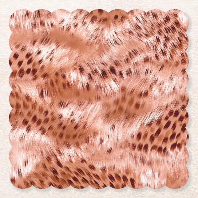 Dessous-de-verre En Papier Léopard rose rose (Devant)