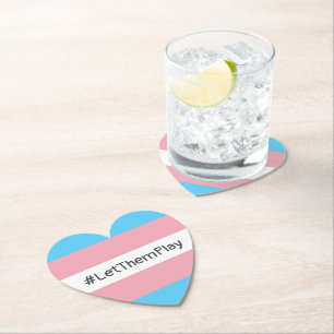 Dessous-de-verre En Papier #Let'ThemPlay Drapeau Transgenre Athlètes
