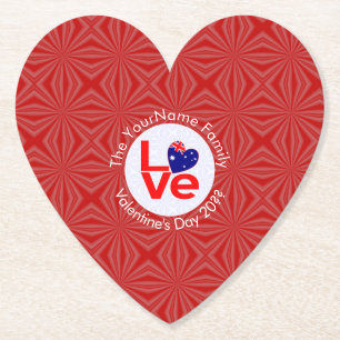 Dessous-de-verre En Papier LETTRE Drapeau Rouge AMOUR Personnalisé