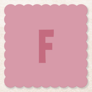 Dessous-de-verre En Papier LETTRE ROSE ROSE ROSE ROUGE F MONogramme Carré Sca