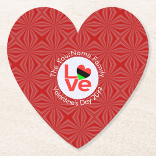 Dessous-de-verre En Papier LETTRE ROUGE AFRICAINE AMOUR Personnalisé