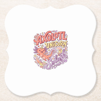 Dessous-de-verre En Papier Licorne Axolotl Licorne Splash Fantaisiste Bac Bla