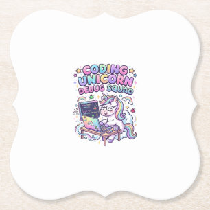 Dessous-de-verre En Papier Licorne Coding Licorne Debug Squad Marché Charmant