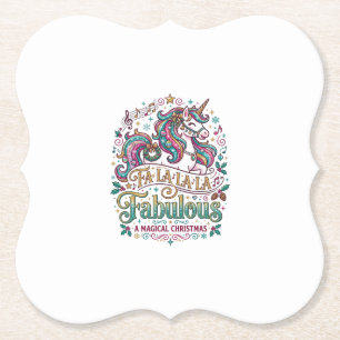 Dessous-de-verre En Papier Licorne Fa La La La Fabuleux Fond Blanc Mignon