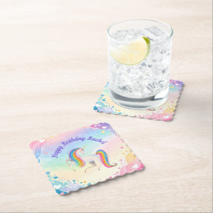 Dessous-de-verre En Papier Licorne Fantastique Colorée