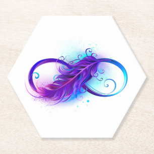 Dessous-de-verre En Papier L'infini avec plume violette
