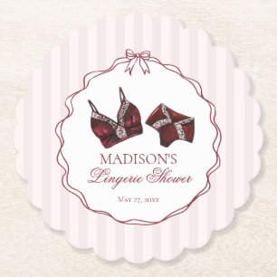 Dessous-de-verre En Papier Lingerie bordeaux Shower en dentelle Enterrement d