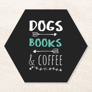Dessous-de-verre En Papier Livres Chiens Café Week-end Amateur d'Animaux