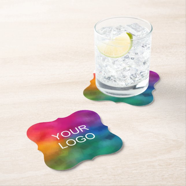 Dessous-de-verre En Papier Logo d'entreprise Modèle personnalisé d'entreprise (En situation)