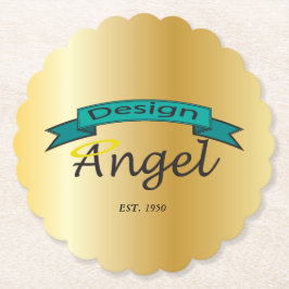 Dessous-de-verre En Papier Logo fait sur commande cranté par or marqué
