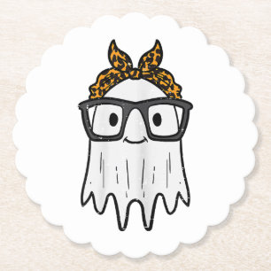 Dessous-de-verre En Papier Lunettes de fantôme d'Halloween mignonnes